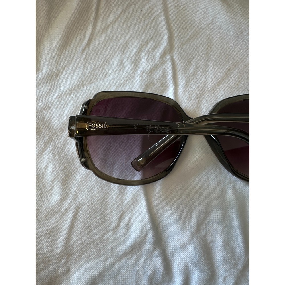 Fossil Meadow Sunglasses Womens 61mm Gray Purple Gradient Rhinestone Bling EUC - Picture 2 of 7